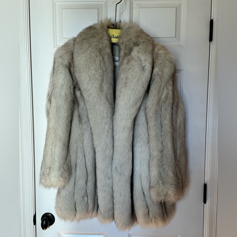 Genuine Silver Fox Fur Coat